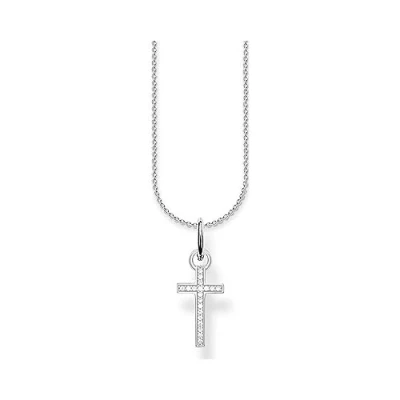 Imagen de THOMAS SABO Collar para mujer con colgante de cruz plata ley 925 circonitas, tamaño: aprox. 38 cm 42 cm, SCKE150301