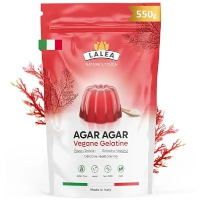 Imagen de Agar en Polvo 550g Gelatina Neutra y Natural, Sustituto Vegano Ideal para Cocinar, Postres Jaleas