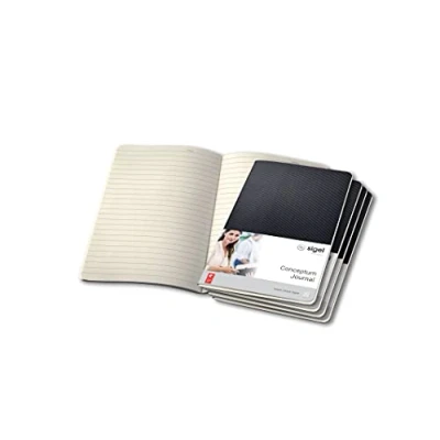 Imagen de SIGEL CO863 Cuaderno de notas, 13.5 x 21 cm, a líneas, Softcover, negro, 5 unidas, Conceptum