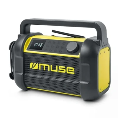 Imagen de Muse M 928BTY. Radio para el Sitio de Trabajo con Bluetooth. FM PLL. Potencia Salida 20W. Display 0,5. Antena Varilla giratoria. Diseño IP64 a Prueba Salpicaduras Polvo