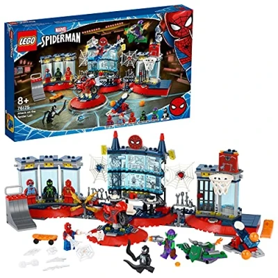 Imagen de LEGO 7615 Marvel Spider Man Ataque a la Guarida Arácnida, Juguete de Construcción, Cuartel o Habitación Peter, Mini Figuras Duende Verde y Venom