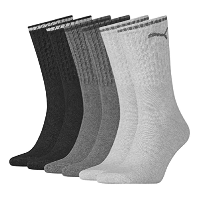 Imagen de Puma Crew Sock, Gris (Anthracite/Grey), 47 49 (Pack de 3) Unisex Adulto