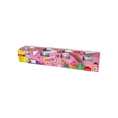 Imagen de Eberhard Faber 572511 plastilina para modelar purpurina 4 colores, 100 g cada uno, infantil en vasos resellables