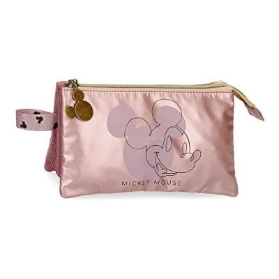 Imagen de Disney Mickey Outline Estuche Triple Rosa 22x12x5 cms Poliéster
