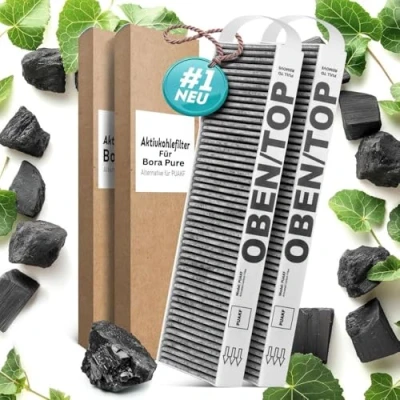 Imagen de KF3TEC® Juego de filtros carbón activo (2 filtros) para Bora Pure Puakf tu placa recirculación PURU o PUXU