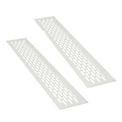 Imagen de sossai® Rejillas de ventilación aluminio Alucratis (2 piezas) Rectangular dimensiones: 48 x 8 cm Color: blanco rejilla aire