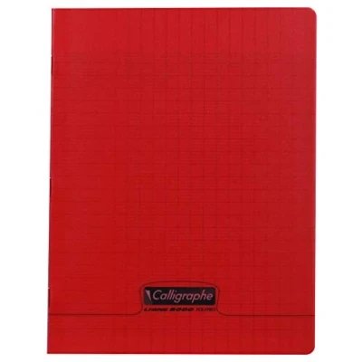 Imagen de Clairefontaine 18123 C 17 x 22 cm Seyes Rayado grapas Bound Notebook con 48 hojas rojo