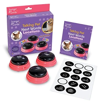Imagen de Hunger for Words Set de Palabras Que designan Lugares para Mascotas Hablan, 3 Botones grabables Perros, comunicadores
