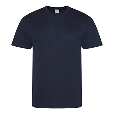 Imagen de Just Cool Camiseta lisa para Hombre, Primavera Verano, envolvente, Liso, Manga Corta, color azul marino, tamaño 4XL