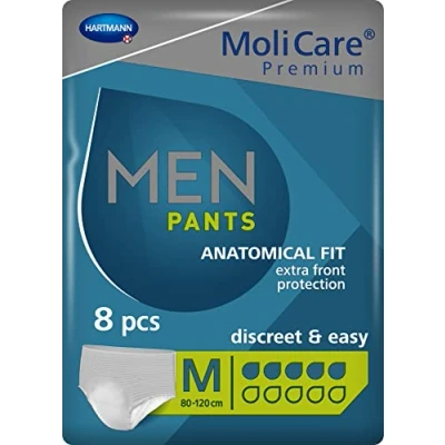 Imagen de MoliCare Pants Men: Ropa Interior para Pérdidas de Orina Hombre, Cómodo y Fácil Usar; Incontinencia; 5 Gotas; Talla M; 8 Unidades