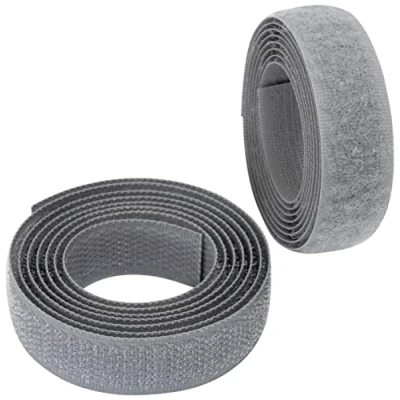 Imagen de AERZETIX C65876 Cinta/rollo de scratch 16mm 1 metro auto agarre organizador/sujetacables tira enganche bolsa prenda correa color: gris piedra en poliamida y poliéster