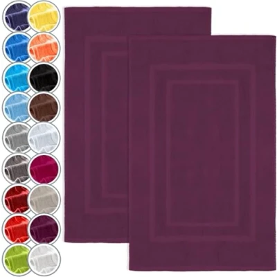 Imagen de NatureMark Alfombrillas de baño en Paquete 2 Unidades, 100% algodón, 50 x 80 cm, Ducha Doble, Color: Púrpura