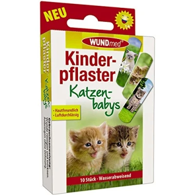 Imagen de Wundmed 10 tiritas infantiles para bebés de gatos. unidades.