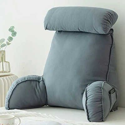 Imagen de CLEMMO Almohada de Lectura Respaldo para Cama,Cojin Lumbar,Acogedor Cojín sofá,con Brazos,Ideal Trabajar,Leer o Jugar en la Cama/Sofá/Suelo