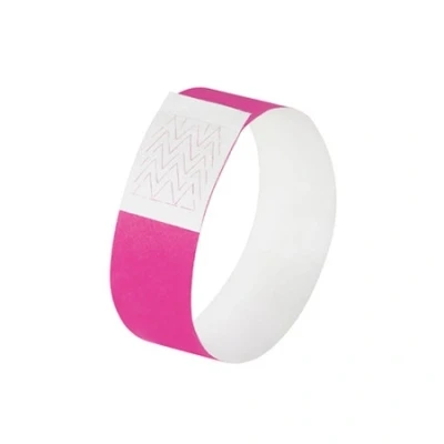 Imagen de SIGEL EB210 120 Pulseras de identificación y control para eventos, personalizables, Super Soft 25,5 x 2,5 cm, rosa neón