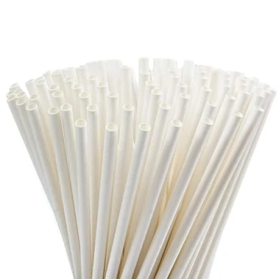 Imagen de GreenFyA Pajitas de Papel Kraft Biodegradables, 20cm. Desechables, ecológicas y compostables. Comprometida con el medio ambiente (BLANCAS, 800)
