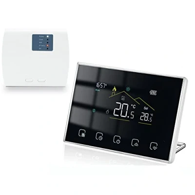 Imagen de Termostato Calefaccion WiFi Inalámbrico,Termostato Inteligente para Calefacción de Calderas, Programable Pilas Compatible con Alexa Google Home