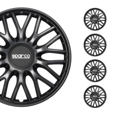Imagen de Sparco Juego de 4 Tapacubos Roma 15 Pulgadas Gris/Negro