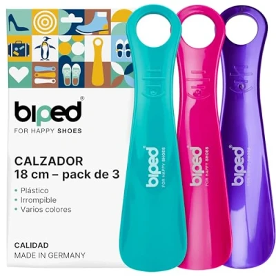 Imagen de biped juego de 3 calzadores plástico calzador 18 cm fabricación alemana z1570(blueberry)