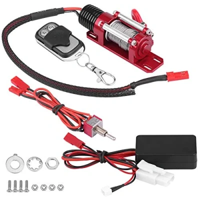 Imagen de Dilwe Cabrestante RC, 1/10 Electrica Metal Vehículo Modelo Crawler Car Accesorio con Control Remoto