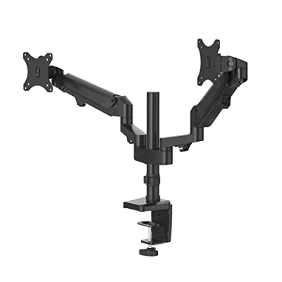 Imagen de Soporte monitor Hama Holder, De 13&quot; a 32&quot;, Con 2 Brazos, VESA, Inclinación +45/ 45, Giro 180, Hasta 12kg, Altura ajustable, Negro