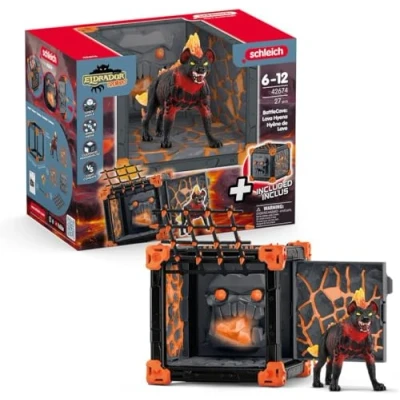 Imagen de schleich 42674 BattleCave Hiena de lava, a partir 7 años, ELDRADOR CREATURES playset, 27 piezas