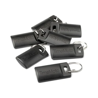Imagen de Llaveros RFID TimeMoto RF 110, juego de 25, compatibles con todos los terminales fichar TimeMoto, compactos, ligeros, 125 kHz frecuencia, 7 cm distancia detección