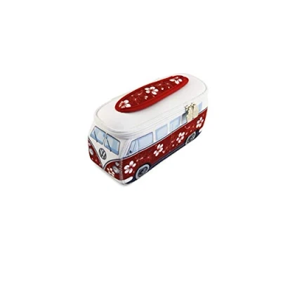 Imagen de BRISA VW Collection Volkswagen Bolsa de Maquillaje cosmético sartículos tocador Neopreno T1 Camper Bus (Hibisco/Rojo/Pequeña)