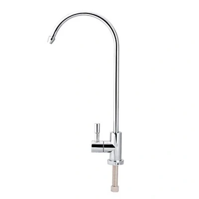 Imagen de 1/4 &#039;&#039; Grifo de Acero Inoxidable Cromado Osmosis inversa Cuello Ganso Filtro Agua Potable Cocina