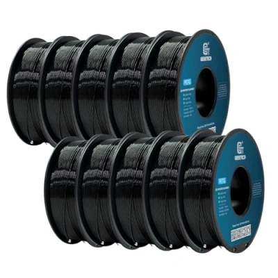 Imagen de GEEETECH Filamento PETG negro, bobina de 10 x 1 kg para impresora 3D