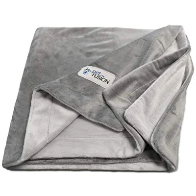 Imagen de PetFusion Manta para Mascotas Premium X Large (60x48). Micro Felpa Gris Reversible. [100% poliéster Blando]