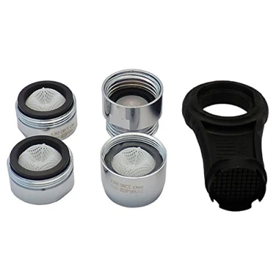 Imagen de Kit de Repuesto para aireadores Ahorro Agua con limitador Flujo Ducha, Capacidad 9 litros Minuto, Rosca estándar M24x1, M22x1 y 1 2 &quot;Gas, Llave Mantenimiento antical