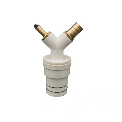 Imagen de Adaptador en T de drenaje for lavadora y secadora, accesorio tubería cuatro vías con válvula retención antiolor(A)