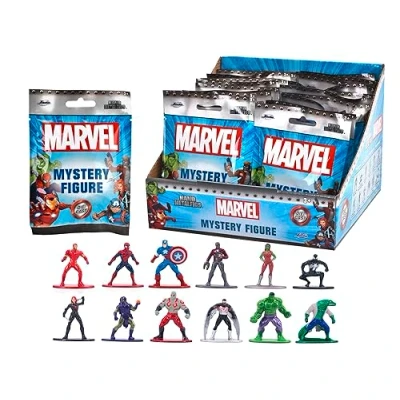 Imagen de Jada Toys 253221016 Juego de nanofiguras Marvel Metal coleccionables en Paquete Ciego, 4 cm, a Partir 3 años, selección aleatoria, Color Negro
