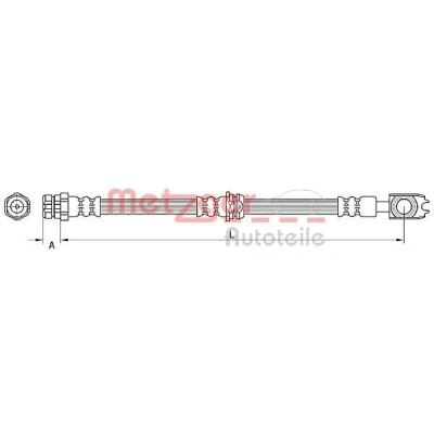 Imagen de METZGER 4110888 Latiguillos de Freno 607 M10 x 1 SKODA: Superb II Familiar, VOLKSWAGEN: Passat B7 Alltrack, Berlina