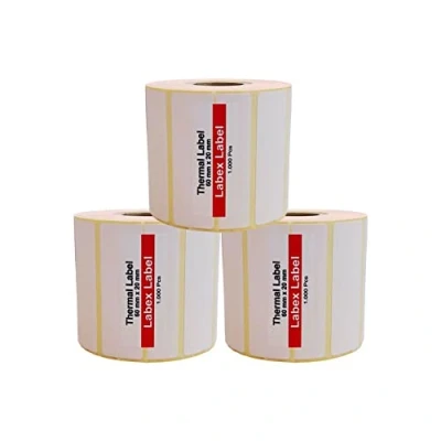 Imagen de Labex Label rollo etiquetas termicas 60x20 mm zebra 3 rollos: 3.000 para impresora térmica zebra/etiquetas codigo barras/etiquetas envios