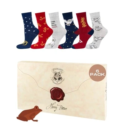 Imagen de Wizarding World Harry Potter Calcetines Hombre Regalos Originales Para Mujer 6 Pares 40 45 Hogwarts