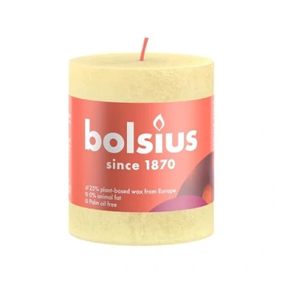 Imagen de Bolsius Pillar Candle Rustic Butter Yellow 8 cm / ø 7