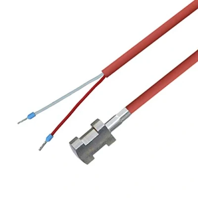 Imagen de PT1000 Sensor de instalación tuberías con cable silicona, incluye fijación hasta 200 C, 2 metros