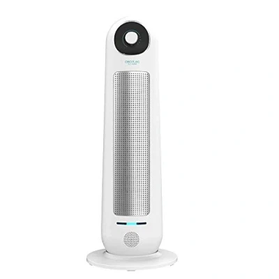 Imagen de Cecotec Calefactor Baño Cerámico Ready Warm 10000 Top Ceramic. Vertical, 2200 W, Termostato Regulable, 3 Modos de Funcionamiento, Protección sobrecalentamiento y antivuelco, 22m2