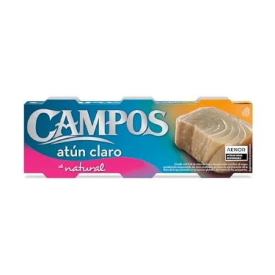 Imagen de Campos Conserva de Atún Claro APR Al Natural, pack 3 latas 80 g (Atún pesca responsable)