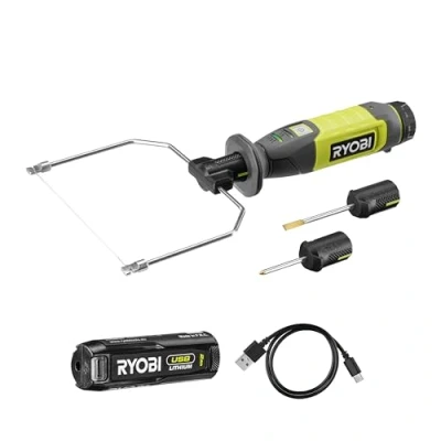 Imagen de RYOBI Cortador de alambre caliente 4 V USB litio 450 C Incluye 5 accesorios Cable &amp; 1 batería 2,0 Ah RHC4 120G