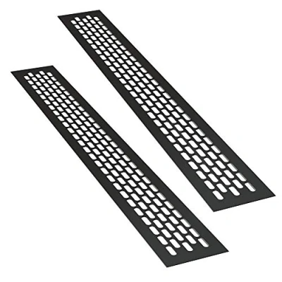Imagen de sossai® Rejillas de ventilación aluminio Alucratis (2 piezas) Rectangular dimensiones: 44 x 6 cm Color: negro rejilla aire