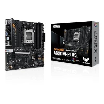 Imagen de ASUS TUF Gaming A620M PLUS Placa Base Micro ATX AMD A620 (2.5Gb Ethernet, 2 x DisplayPort, HDMI, USB 3.2 Gen 1, 1 Type C Frontal, BIOS Flashback, cancelación de Ruido, Arua Sync), Negro