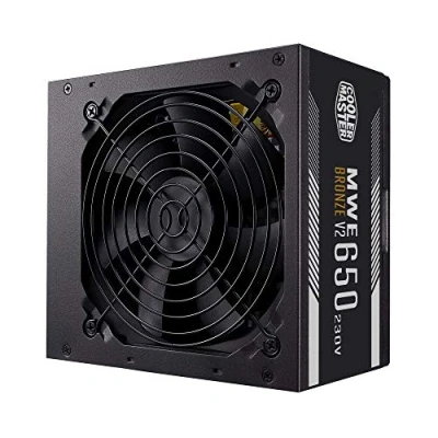 Imagen de Cooler Master MWE 650 White 230V V2 Fuente de Alimentación, Enchufe UE 80 PLUS Certificado UE, Ventilador Silencioso 120 HDB, Circuito CC a + LLC con Raíl Único +12V 3 Años Garantía