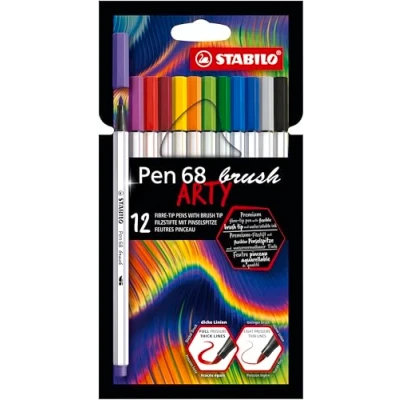 Imagen de Rotulador premium con punta de pincel STABILO Pen 68 brush Estuche 12 colores