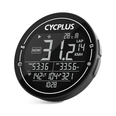 Imagen de CYCPLUS Ciclocomputador GPS inalámbrico IPX6 para bicicleta, ordenador ANT+, bicicleta de carreras, Bluetooth 5.0 y cuentakilómetros, compatible con Strava, color negro
