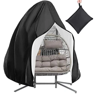 Imagen de funda para silla colgante de patio, 200 x 230 cm, doble huevo con cremallera y cordón, impermeable, resistente al viento, duradera, protector muebles
