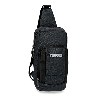 Imagen de Movom Trimmed Bandolera Cruzada Negro 16x31x5,5 cms Poliéster