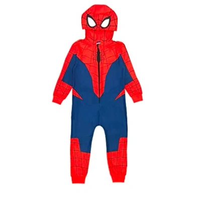 Imagen de Marvel Spiderman Mono con capucha para niños, rojo/azul, edad 2 10 años, azul, rojo, 9 Years
